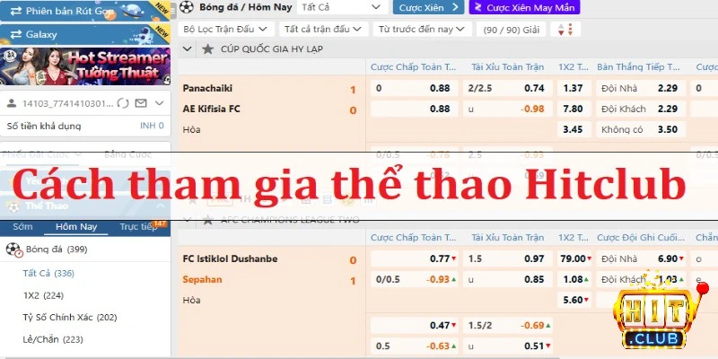 Cách tham gia thể thao Hitclub đơn giản